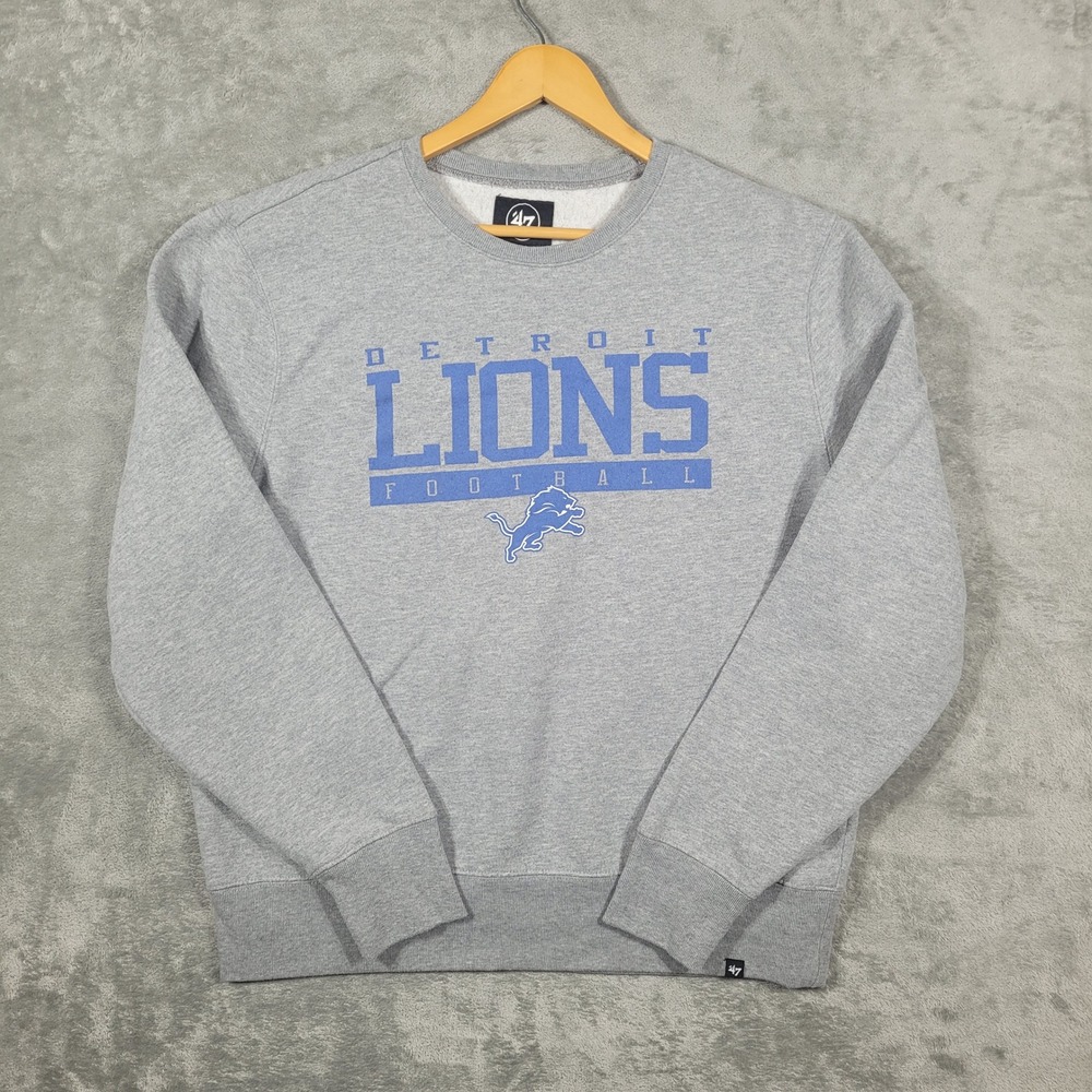 Detroit Lions Sweatshirt Mens XL Gray Crewneck Fleece '47 Brand NFL Football